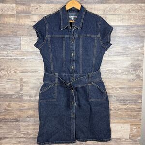 Street Blues Denim Button-Up Dress with Belt Size XL Women's